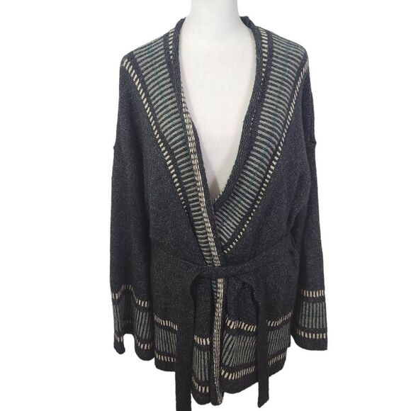O'Neill Sweaters - O'Neill Black Cardigan Sweater Size Medium Open Cardigan with Matching Sash